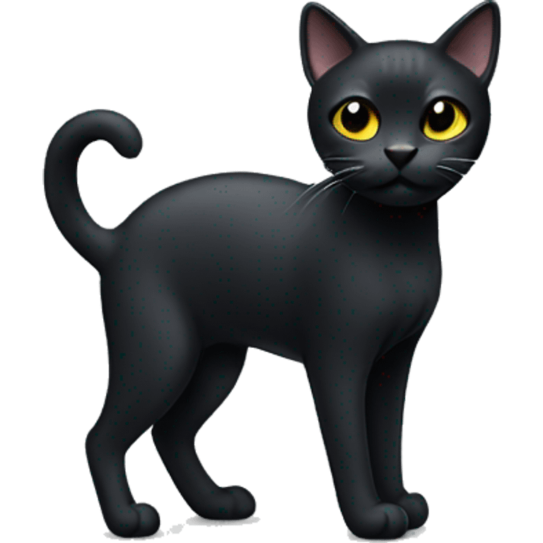 black cat with slim head  emoji