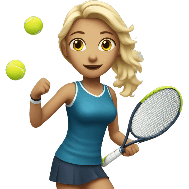 Blonde girl playing tennis  emoji