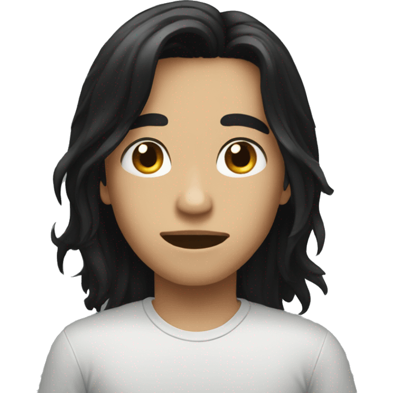 long black hair boy attitude  emoji