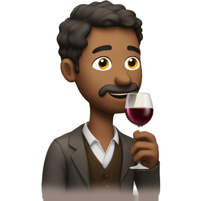 Guy drinking wine emoji