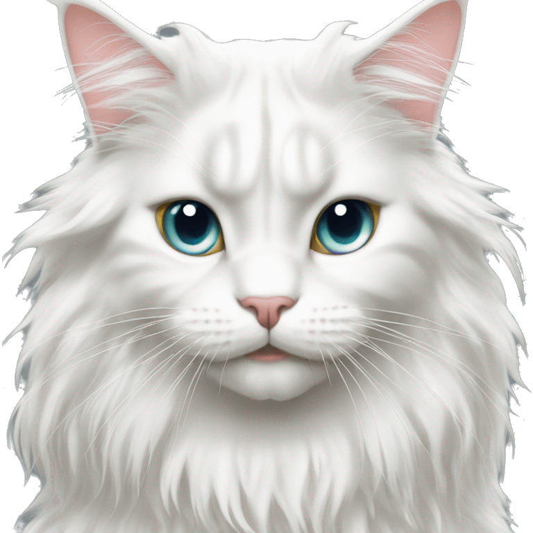 White Maine Coon saying yas  emoji