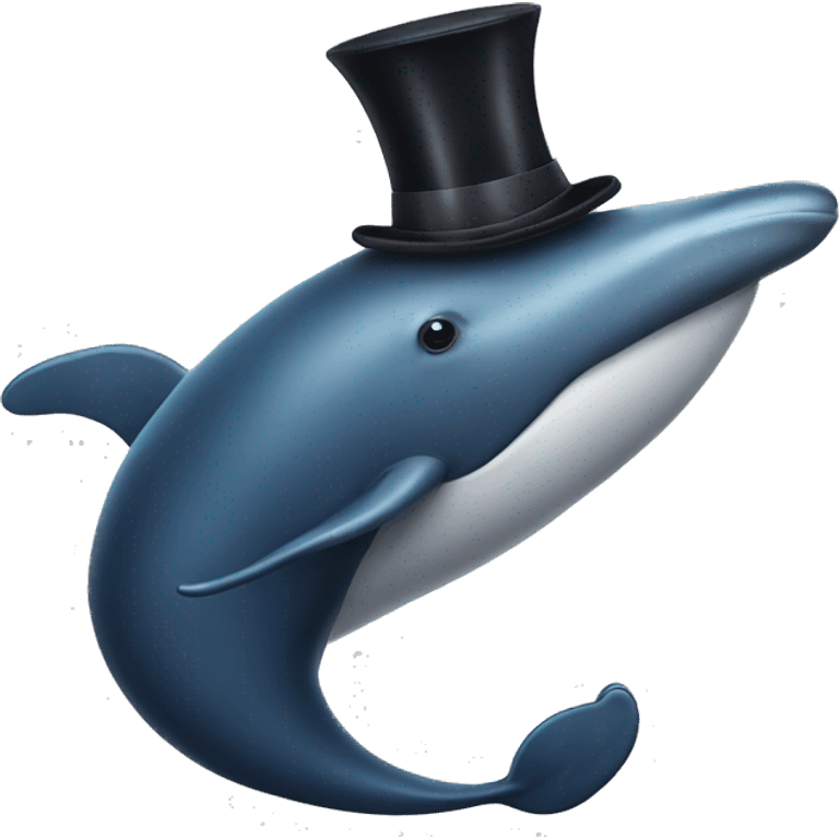 a whale with a tophat emoji