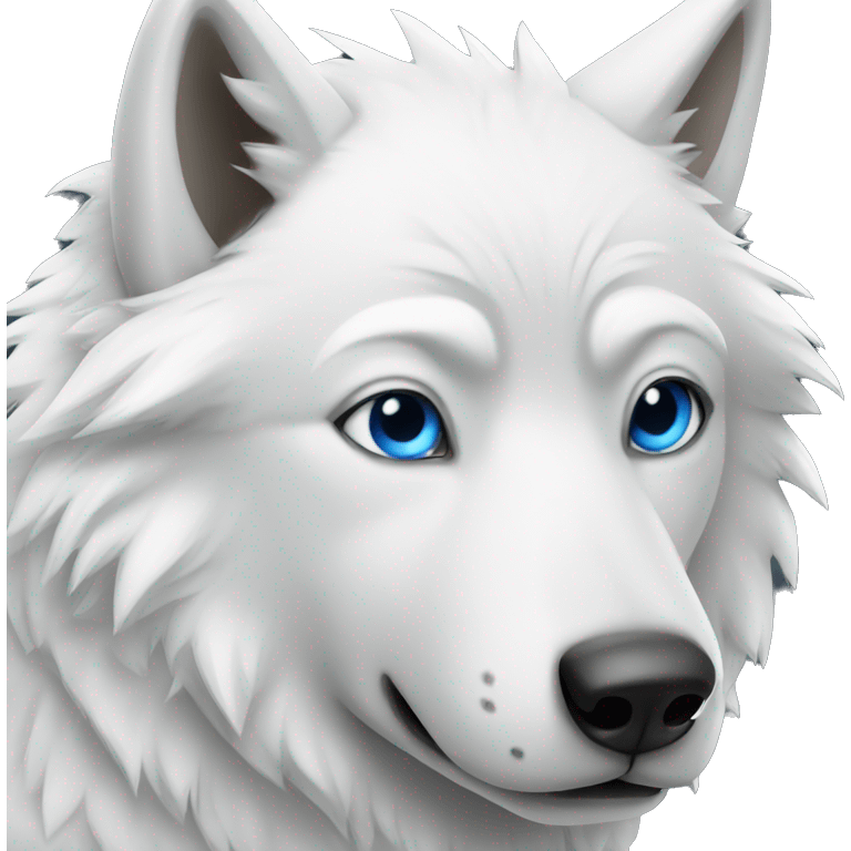 White wolf with blue eyes  emoji