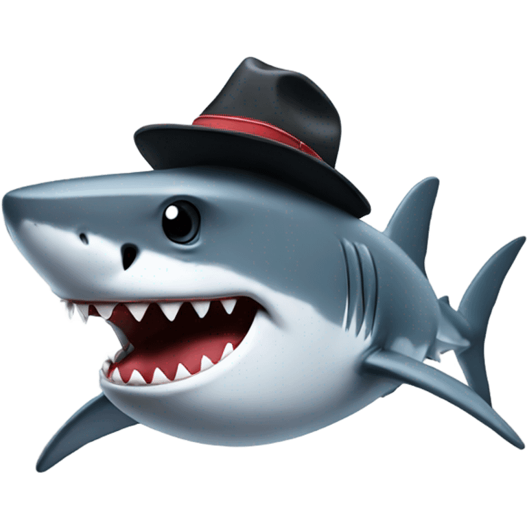 Shark with a hat emoji