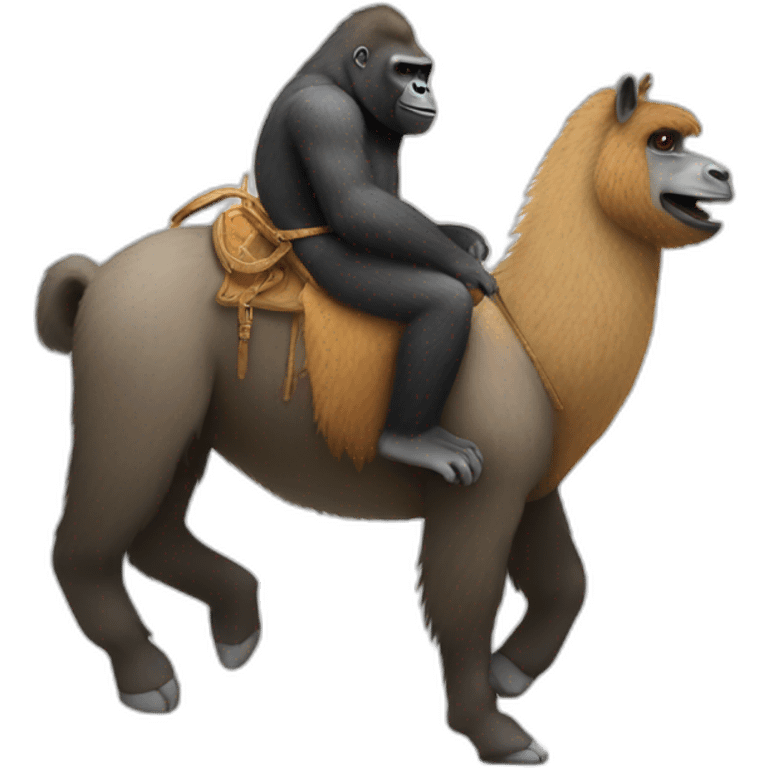 Gorilla riding a Llama emoji