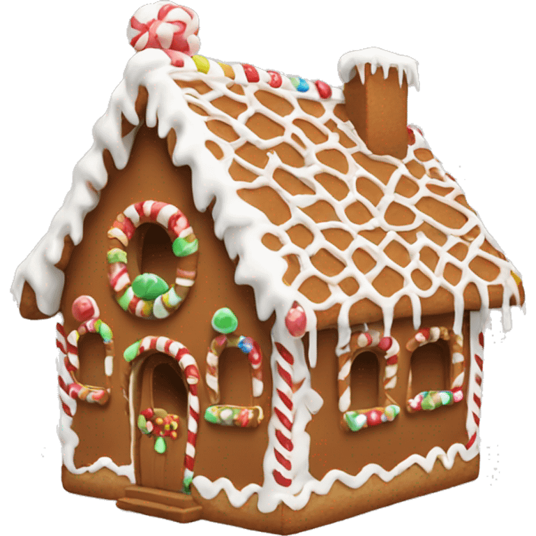 a cute gingerbread house emoji