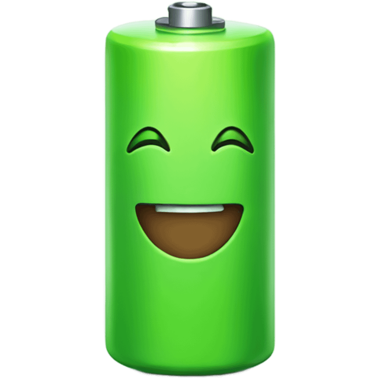  Green battery smiling emoji