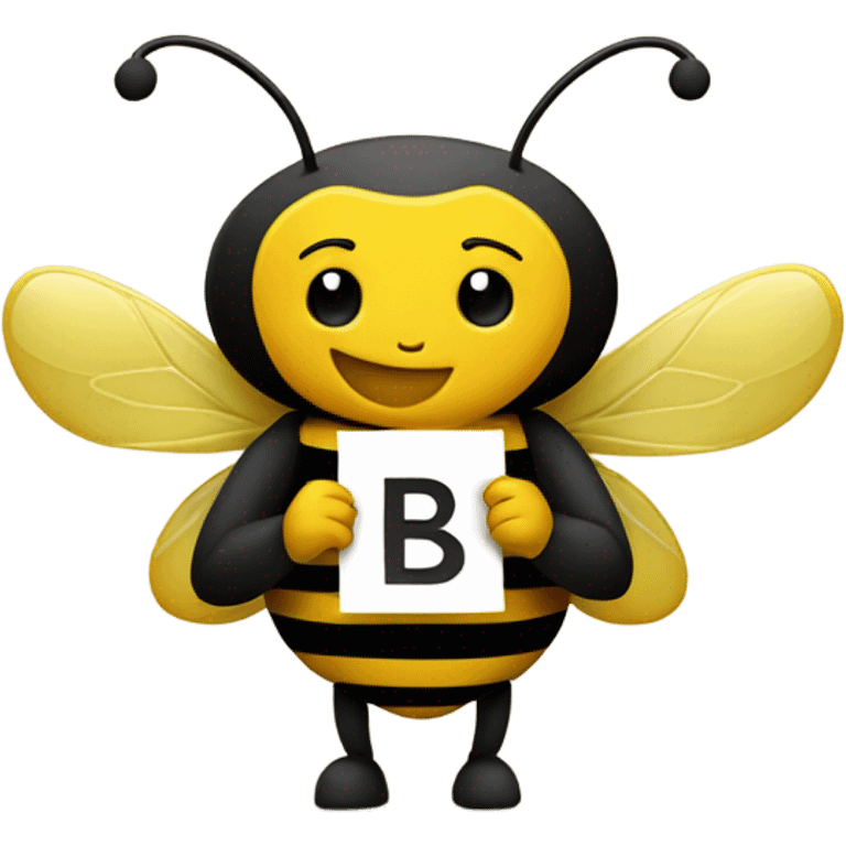 A bumblebee holding a letter b emoji