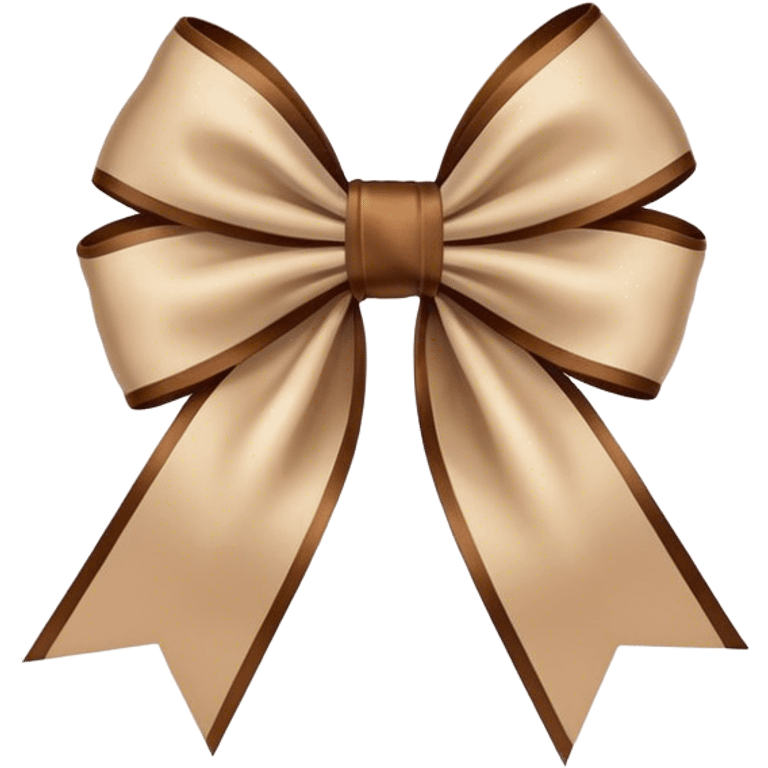 beige star with brown satin vintage bow emoji