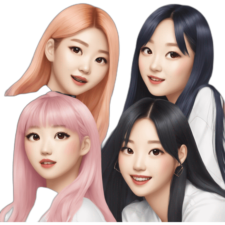 Jennie Kim and Kim Jisoo and Rosean Park and Lalisa Manoban emoji