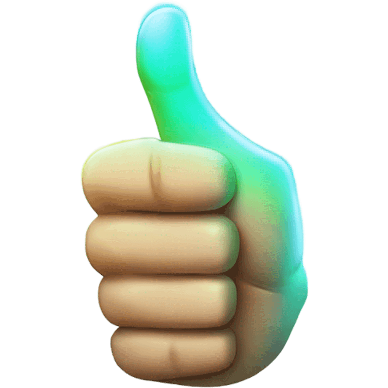 thumb up, glowing, magical style emoji