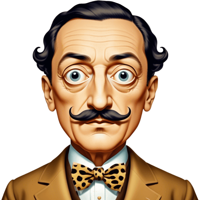 Cinematic Realistic portrait of Salvador Dalí, depicted as a surrealist artist with eccentric, expressive features and his iconic mustache, rendered with vibrant, imaginative lighting and richly detailed period attire that capture his avant-garde essence. emoji