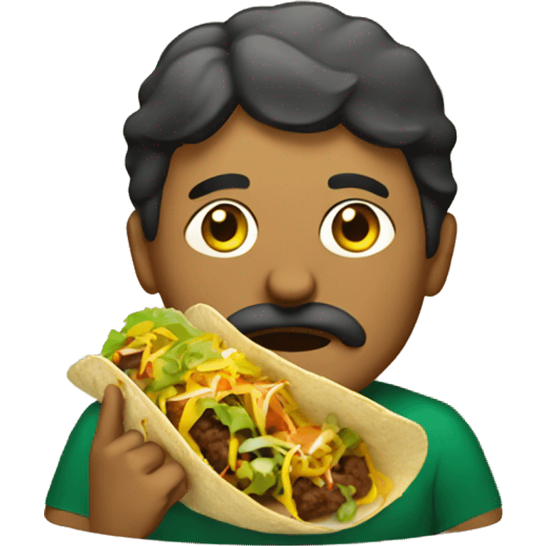 Mexican eating tacos emoji