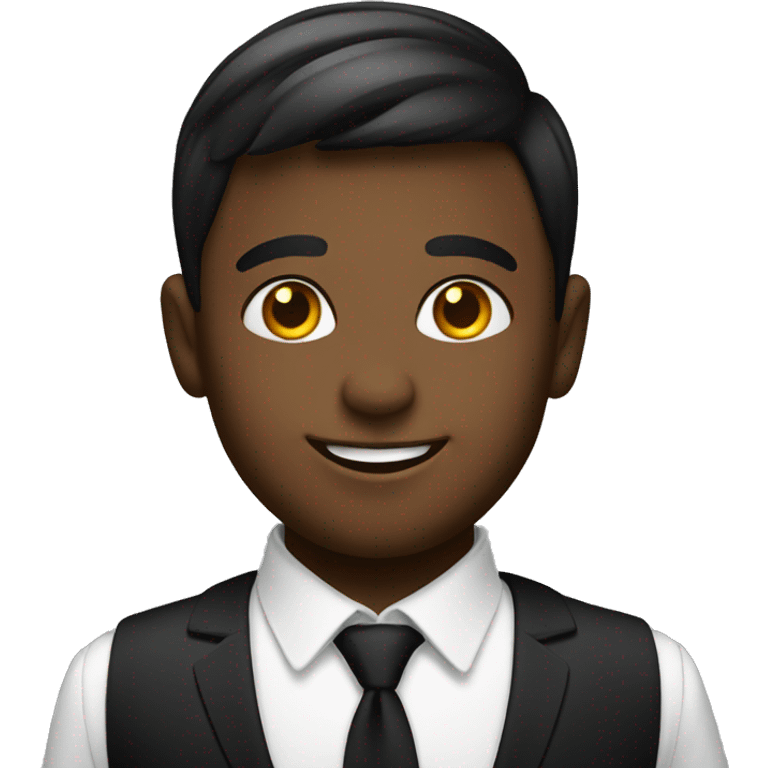 smiling boy in formal gay emoji