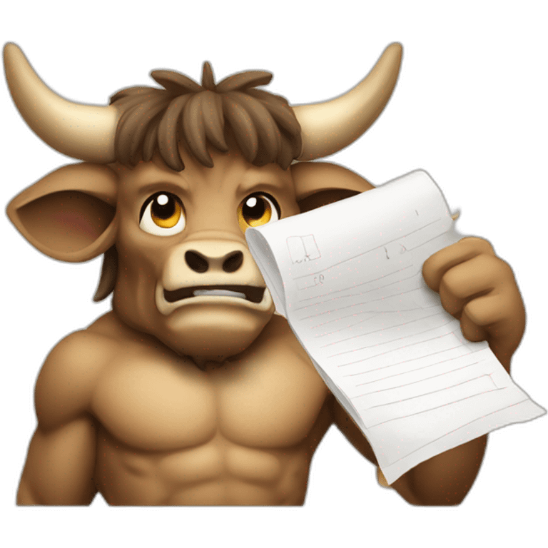 Minotaur eating word document emoji