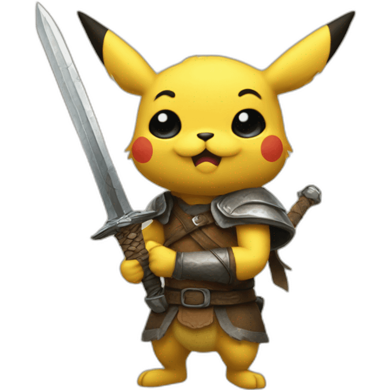 puikachu with a sword of skyrim emoji