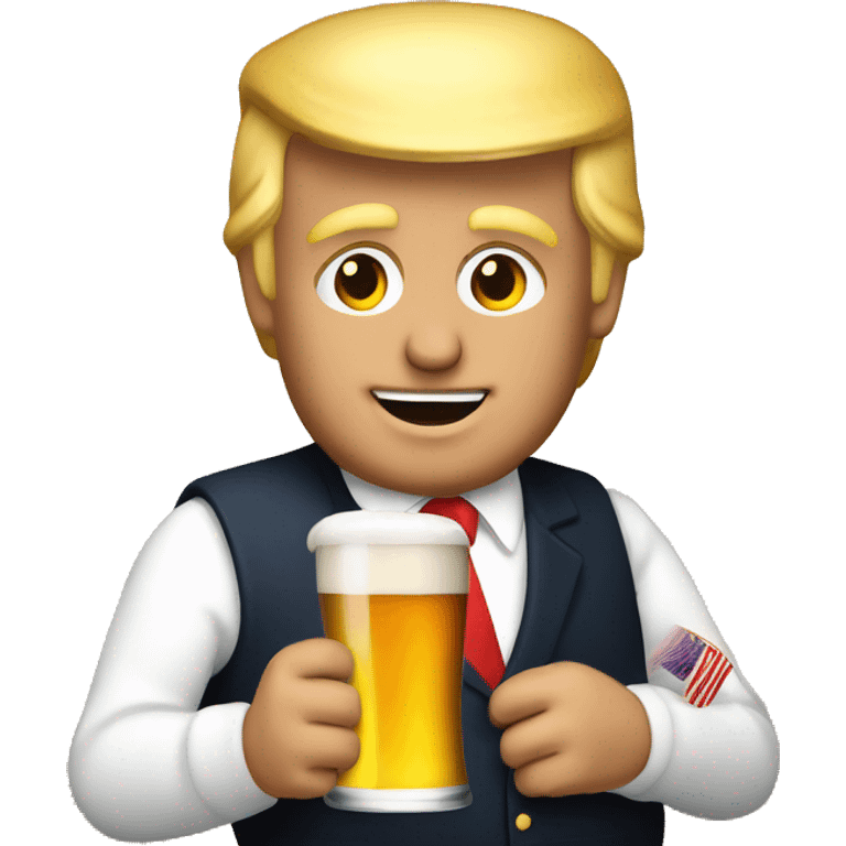 Trump avec une bière  emoji