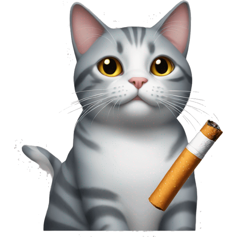 cat with a cigarette emoji