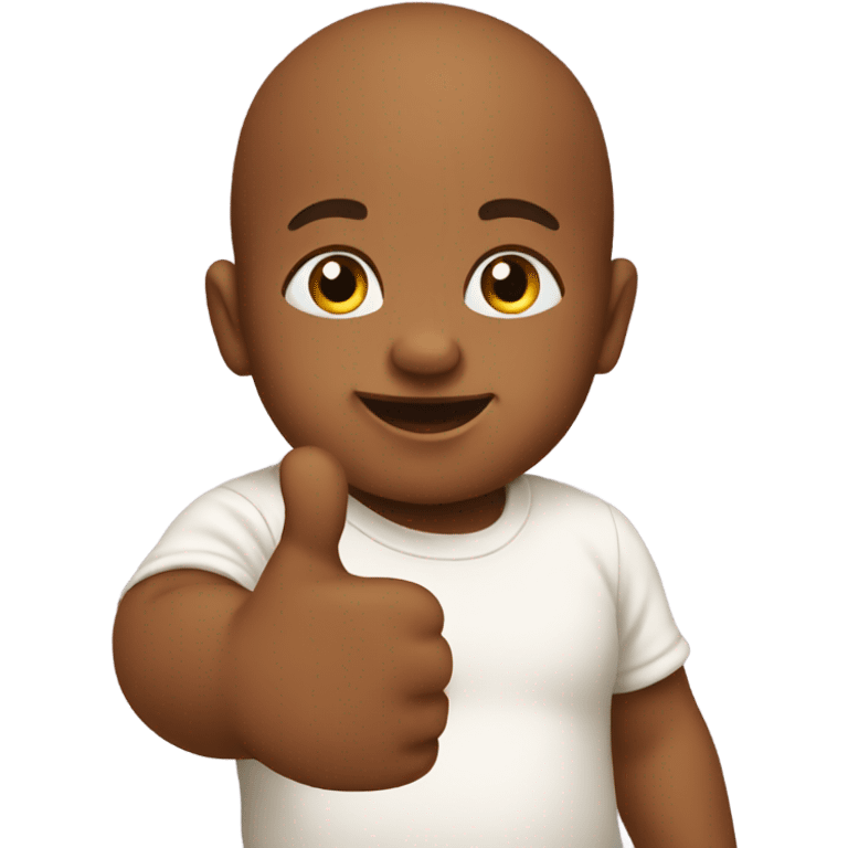 Baby giving a thumbs up emoji