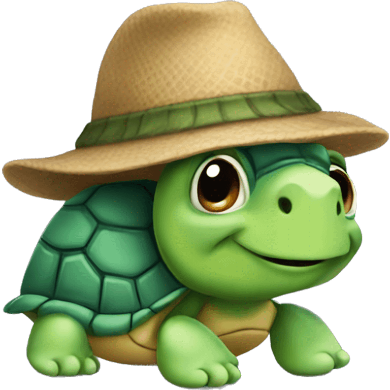 Turtle with a cute hat emoji