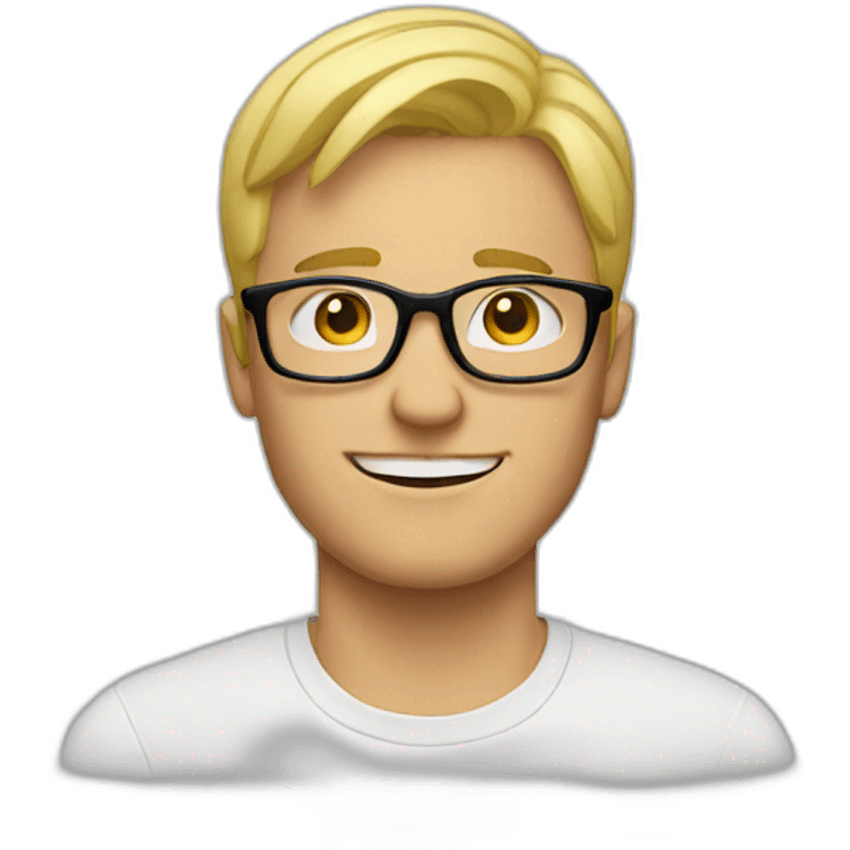 Blonde guy with glasses emoji