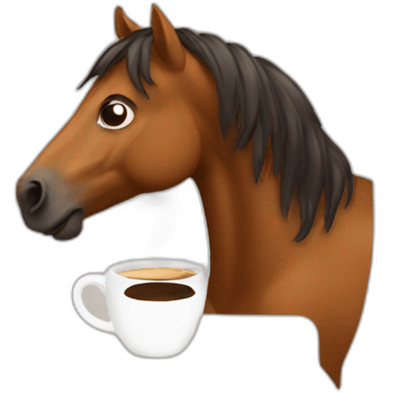 horse with coffee emoji