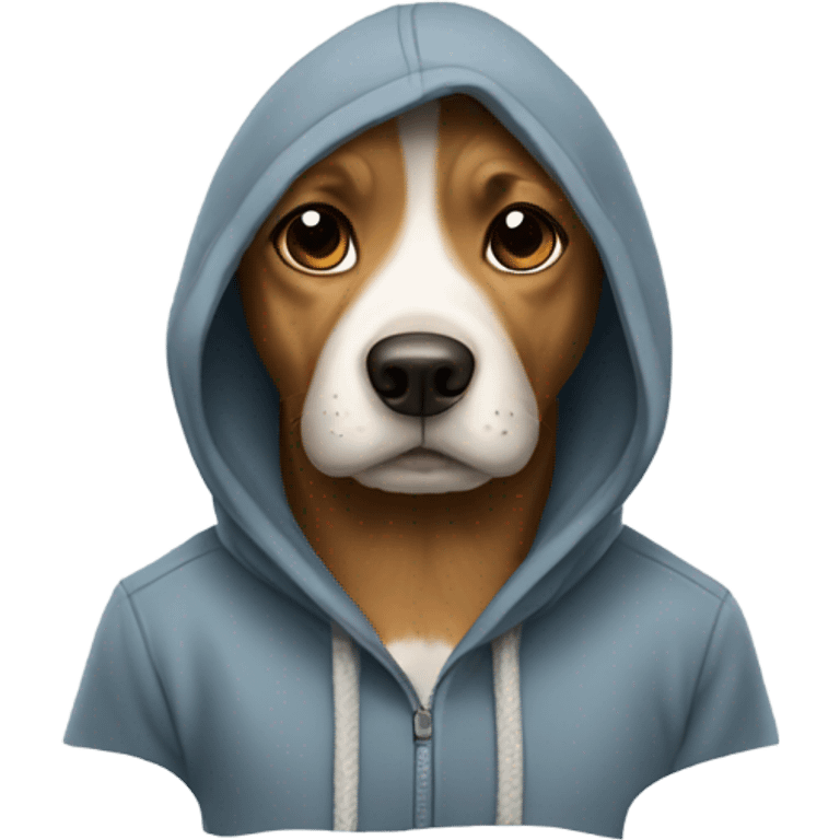 Dog wearing hoodie emoji