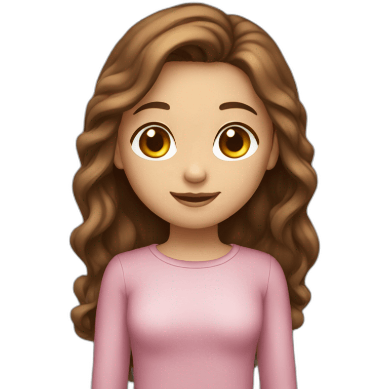 Girl-brown-hair-in-love emoji