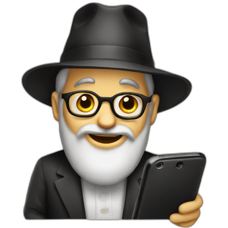 Rabbi with smartphone emoji