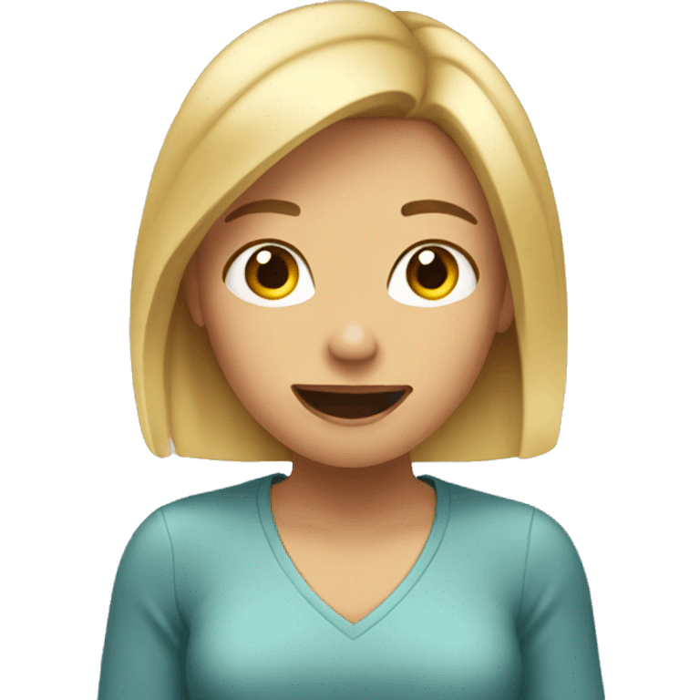 Blond girl doing a voice message  emoji