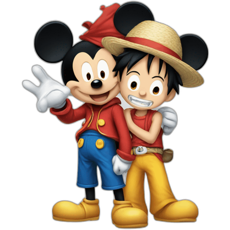 Mickey mouse with luffy emoji