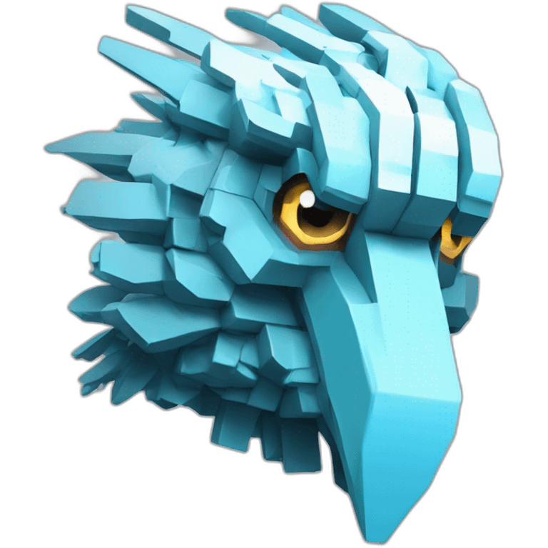 Minecraft Articuno Cyberpunk Head emoji