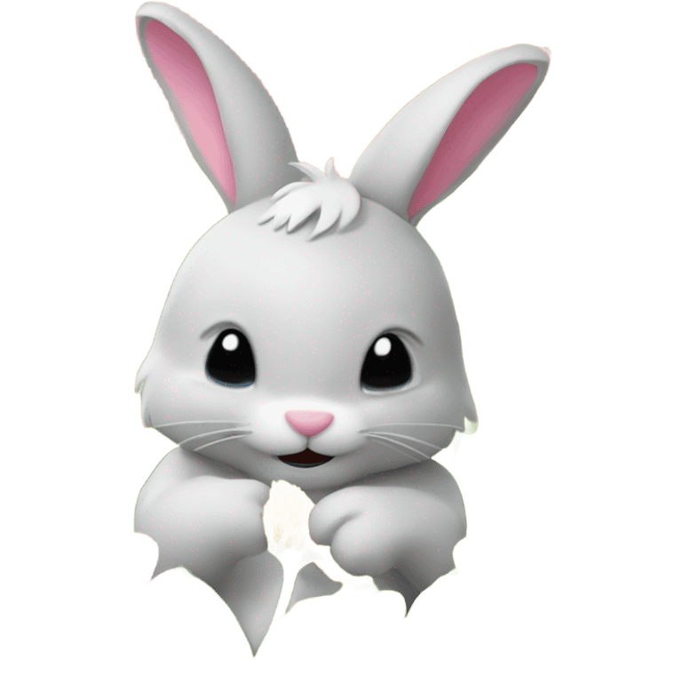 Bunny eating a flower emoji