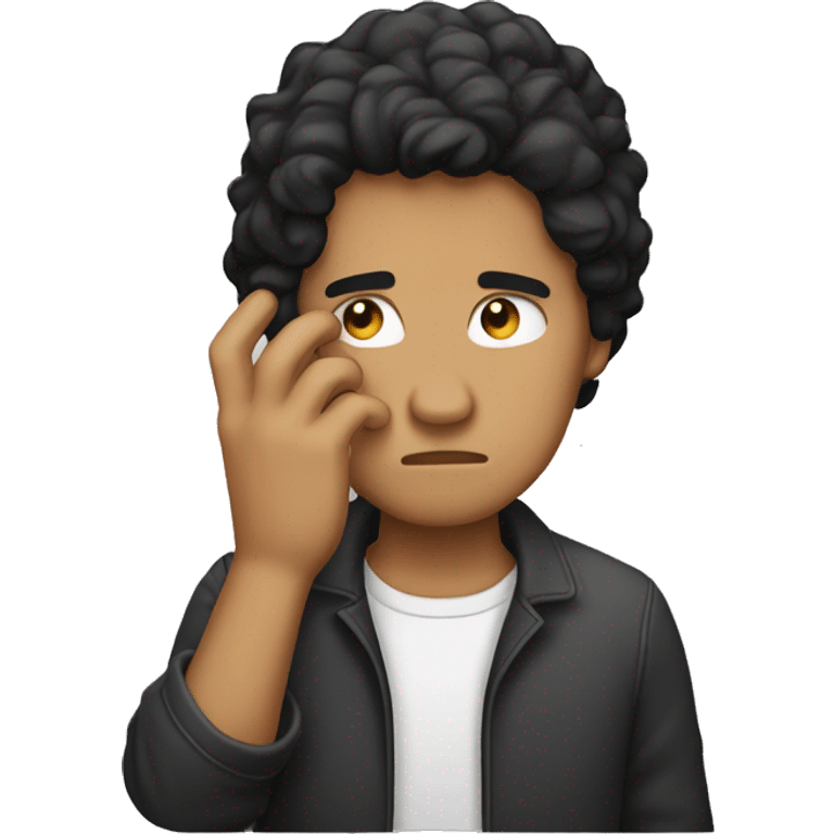 facepalm a light-skinned brown man with black hair emoji