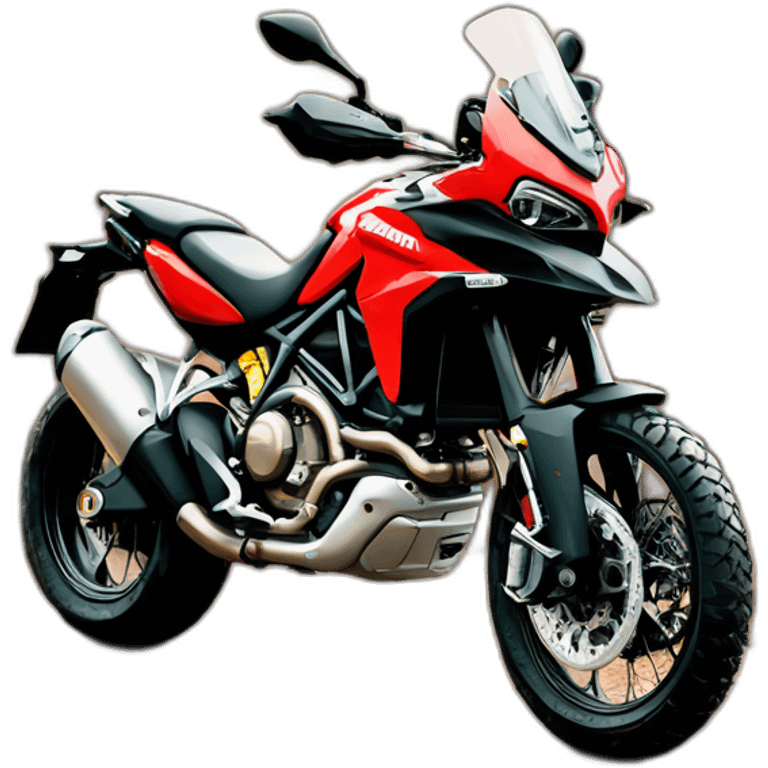 Moto Ducati 1200 enduro off road roja y negra emoji