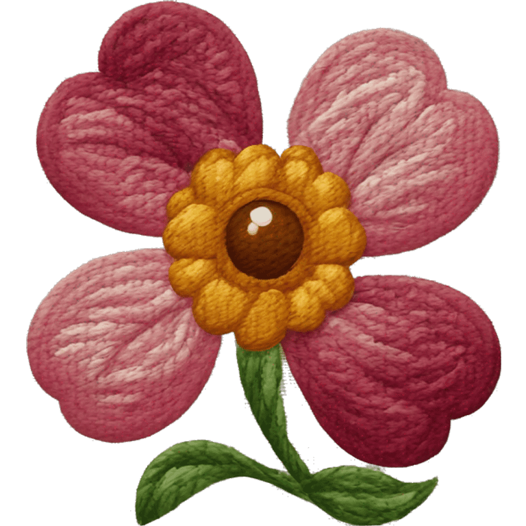 Needlepoint canvas flower emoji