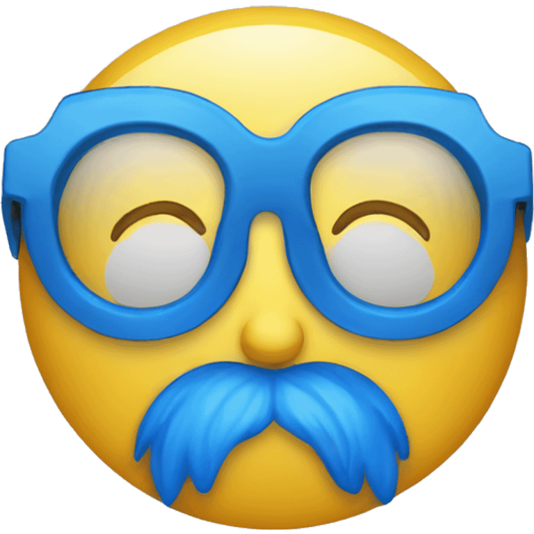 Lunette ronde et bleu  emoji