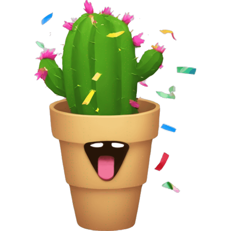 cactus eating confetti emoji