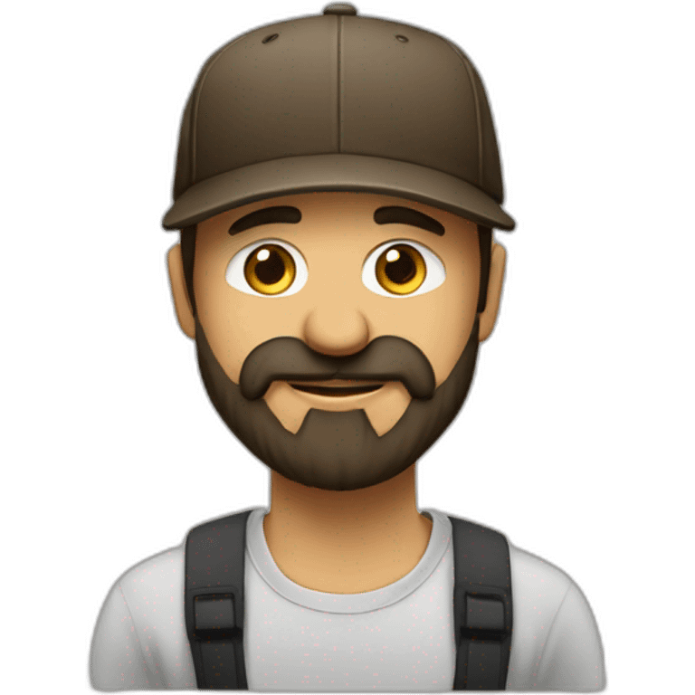 bearded man. flat bill hat. tall. goofy. dad emoji