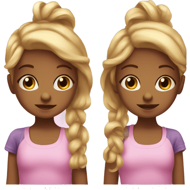 tow 4 years old twins girl and a 2 years old girl emoji