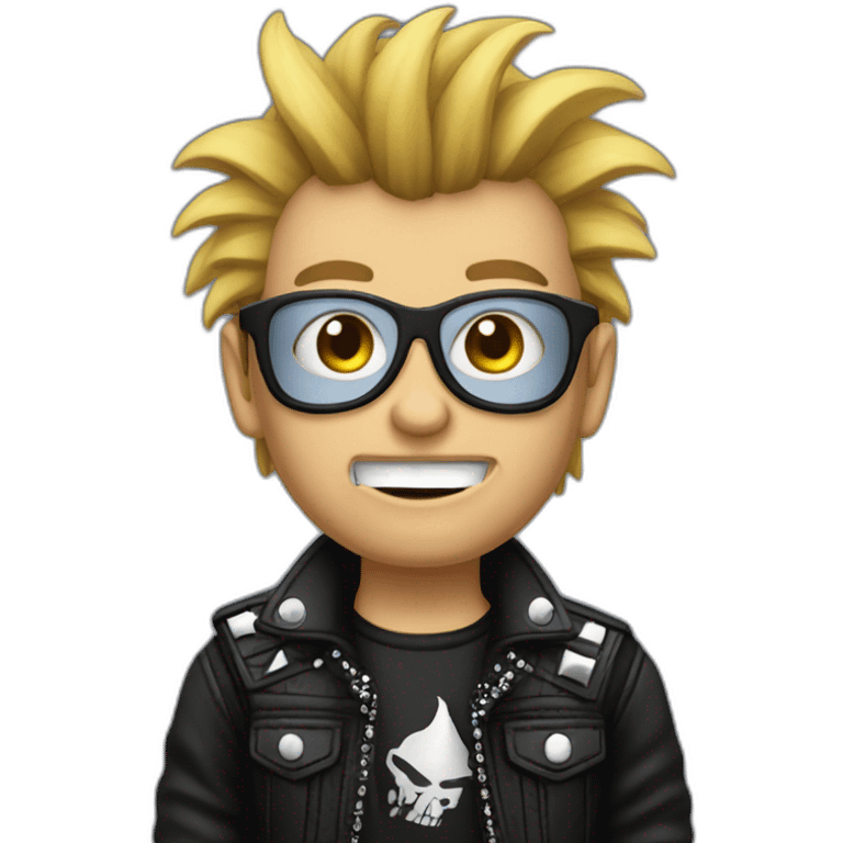 punk rocker with long black haier emoji