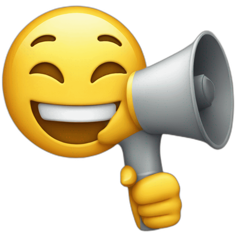 smiling face using bullhorn emoji