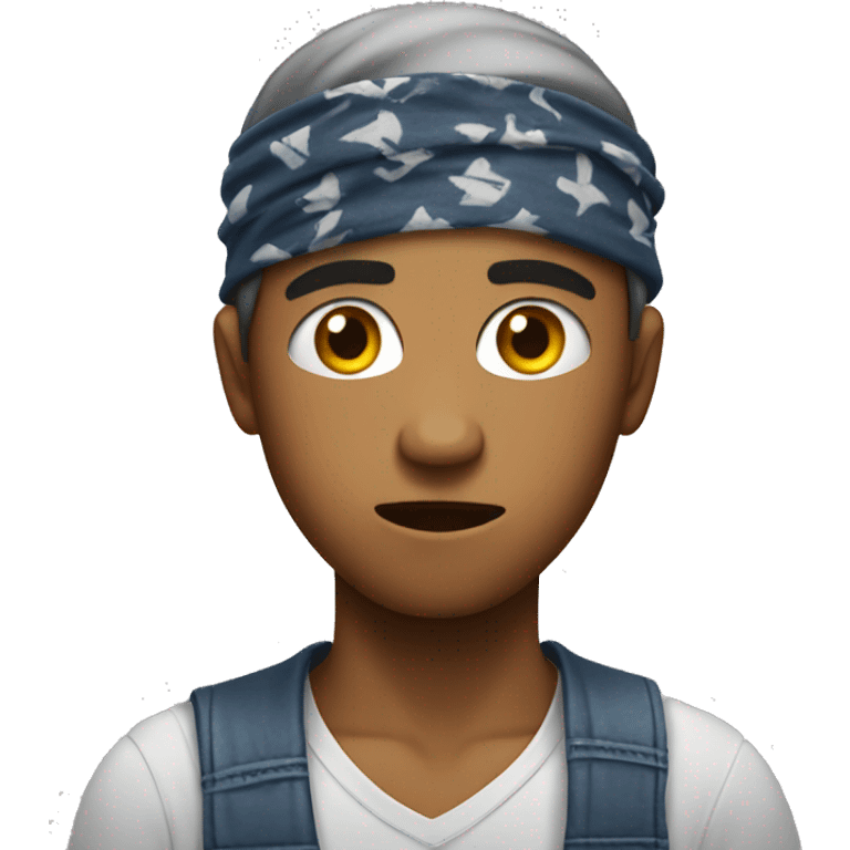 young man angry with a bandana around neck emoji