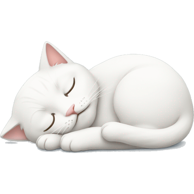 Sleeping white cat emoji