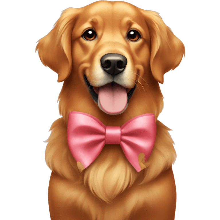 Red golden retriever with bows  emoji