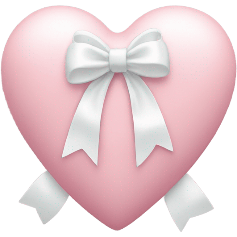 Pastel pink heart with white bow emoji