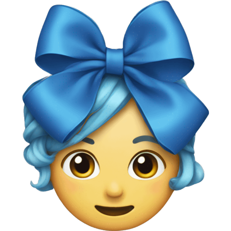 Blue hairbow emoji