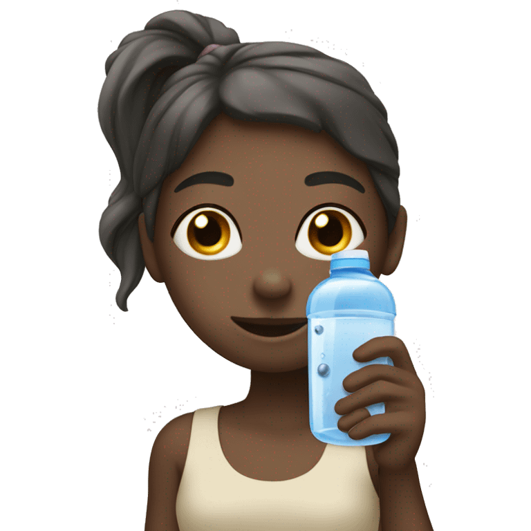 Positive girl having good hydration  emoji