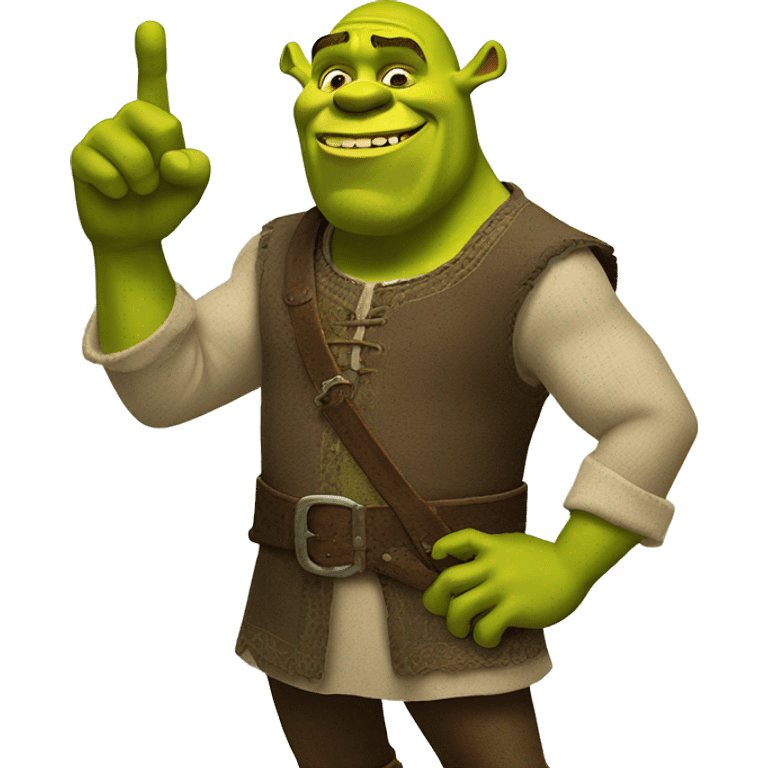 Shrek pointing to the left emoji