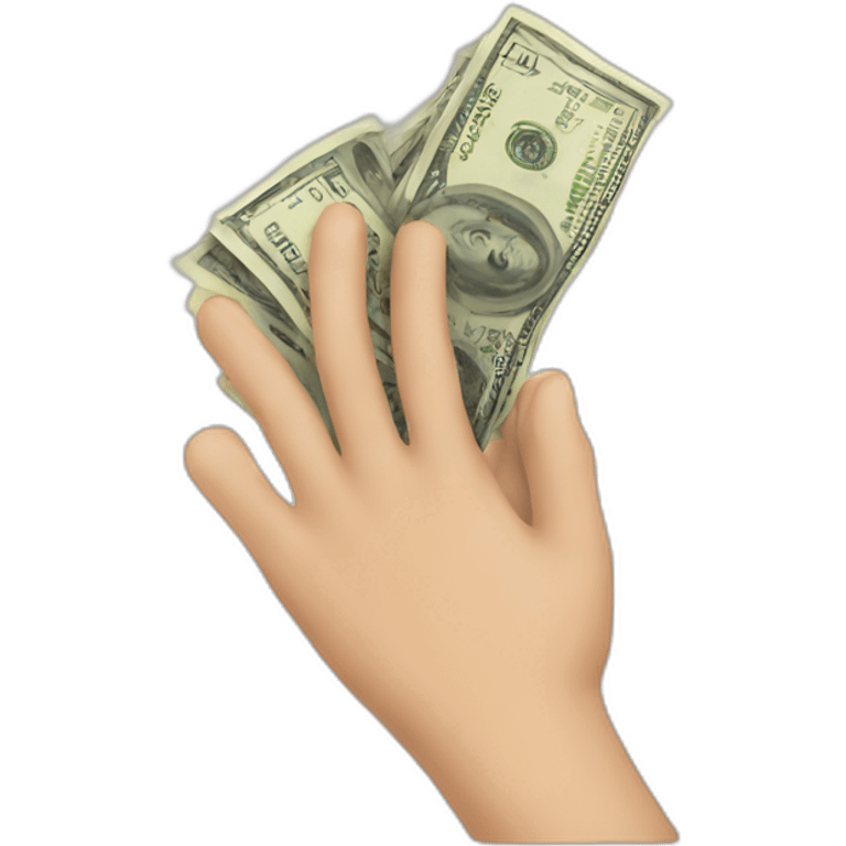 Hand with money emoji